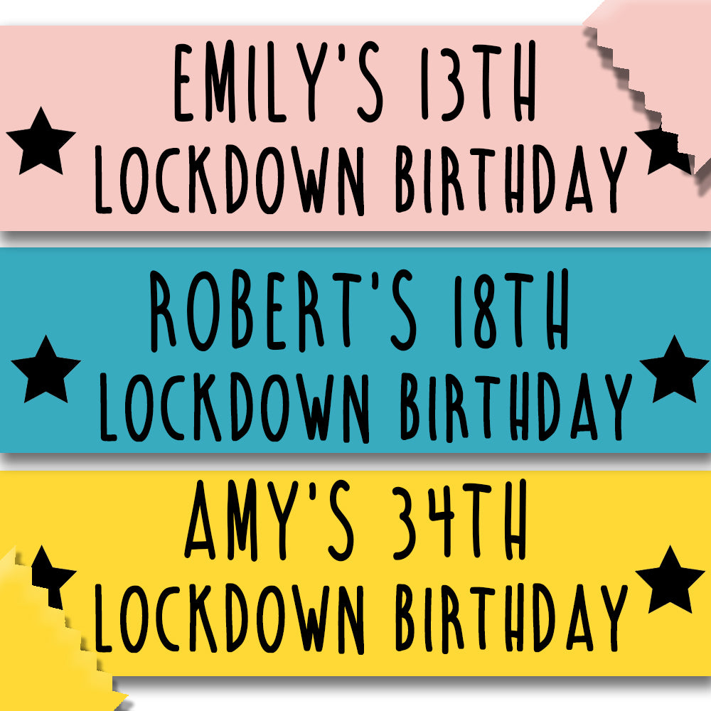 Personalised Name and Age Lockdown Banner