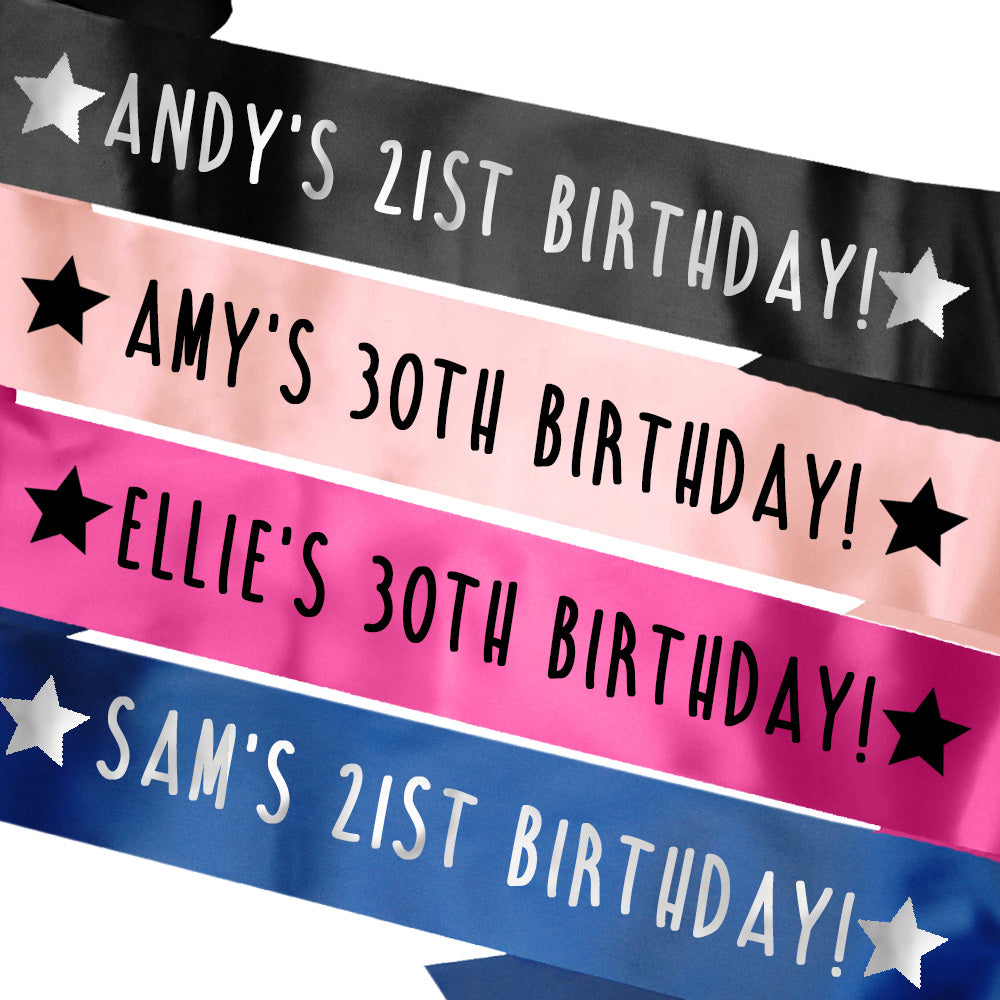 Personalised Sash Name's Age / Birthday!