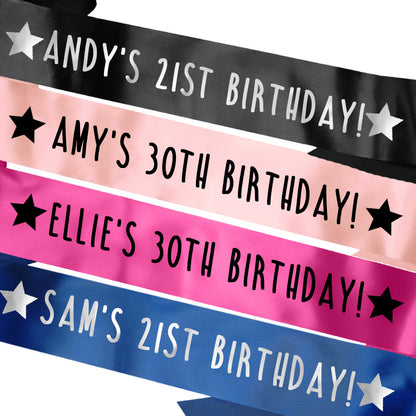 Personalised Sash Name's Age / Birthday!
